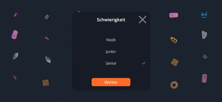 The image shows the UI of the difficulty selection screen.