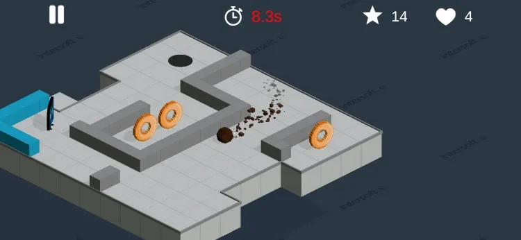 The screenshot shows the timer in the same position, but now it is red, signalling to players that time is running out.