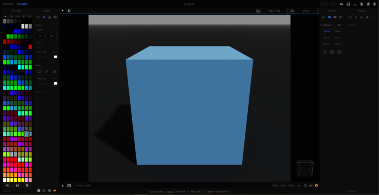 Workstation in Render mode