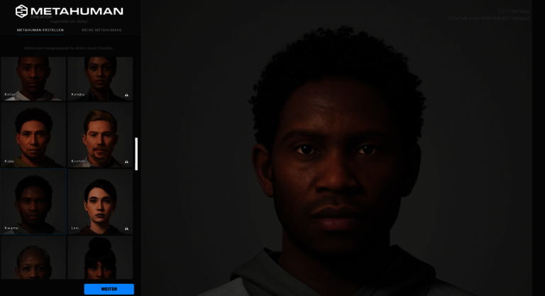 Unreal Engine MetaHuman Creator 1