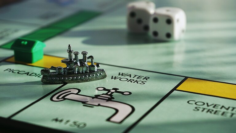Detail of a Monopoly board