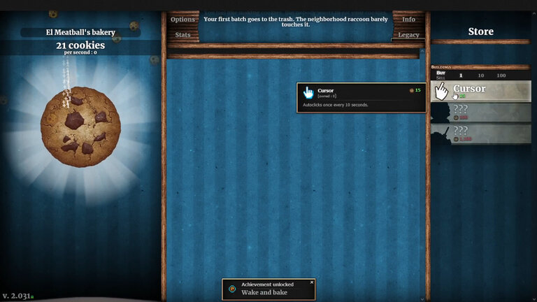 Interface of Cookie Clicker on Steam