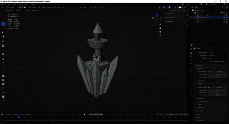 Layout view of the crystal bottle