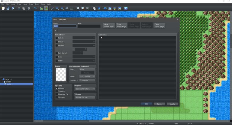 Event Editor in RPG Maker