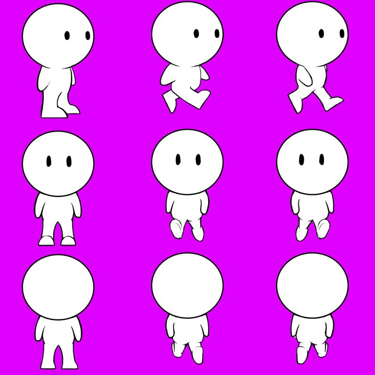 Sprite sheet with colored background