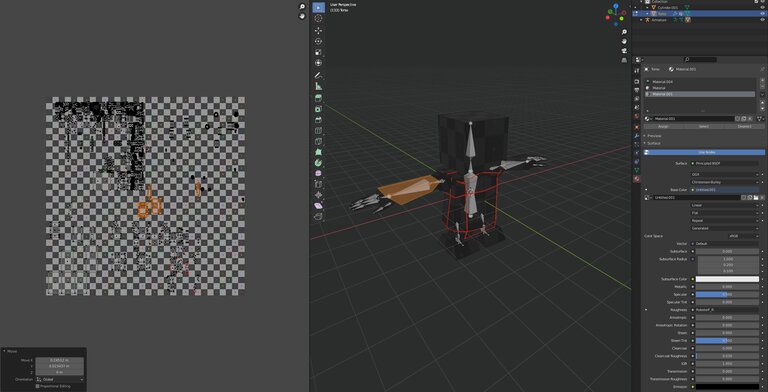 The right arm of the robot with UV map