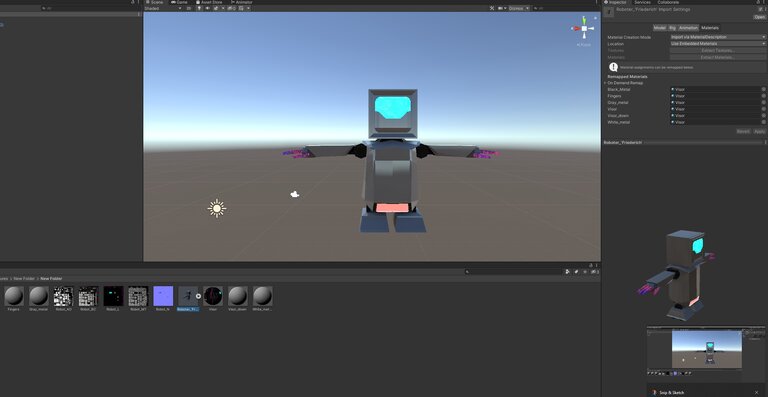 Robot in Unity with finished textures