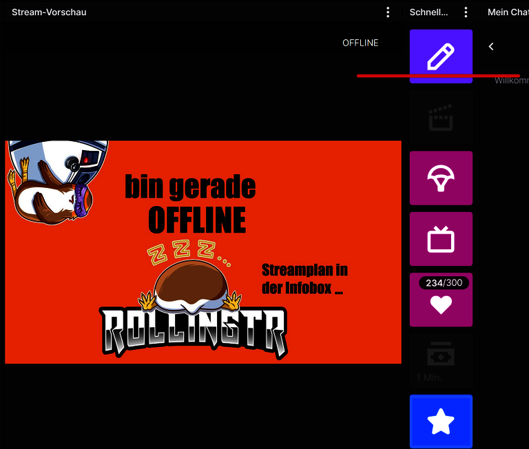 Stream manager buttons