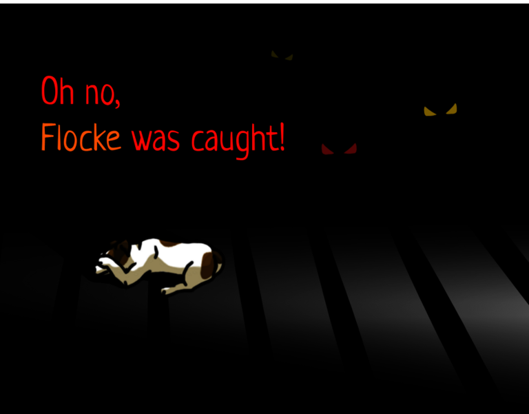 Lose-Screen-des-Spiels Lose Screen des Spiels, Flocke ist in einen Käfig gesperrt