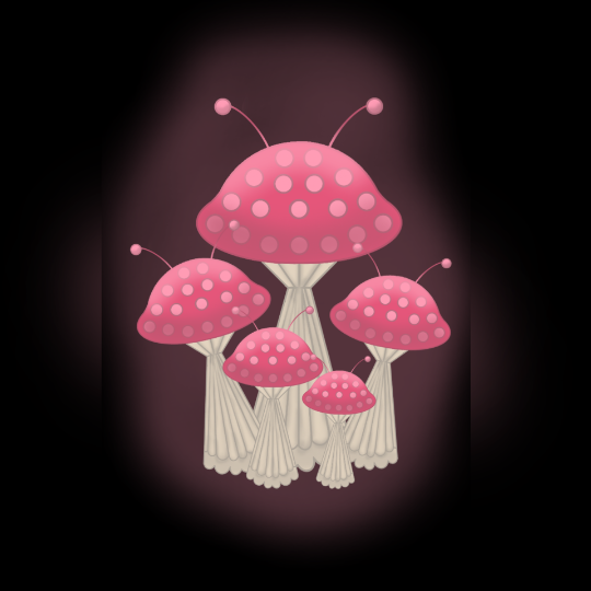 Pink mushroom.