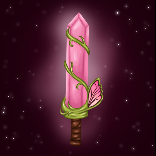 Sword made from crystal.