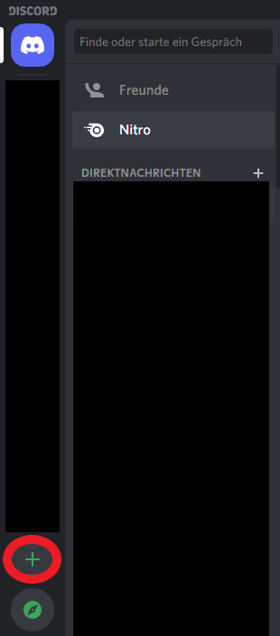 Man sieht die Schaltfläche, um einen neuen Server hinzuzufügen