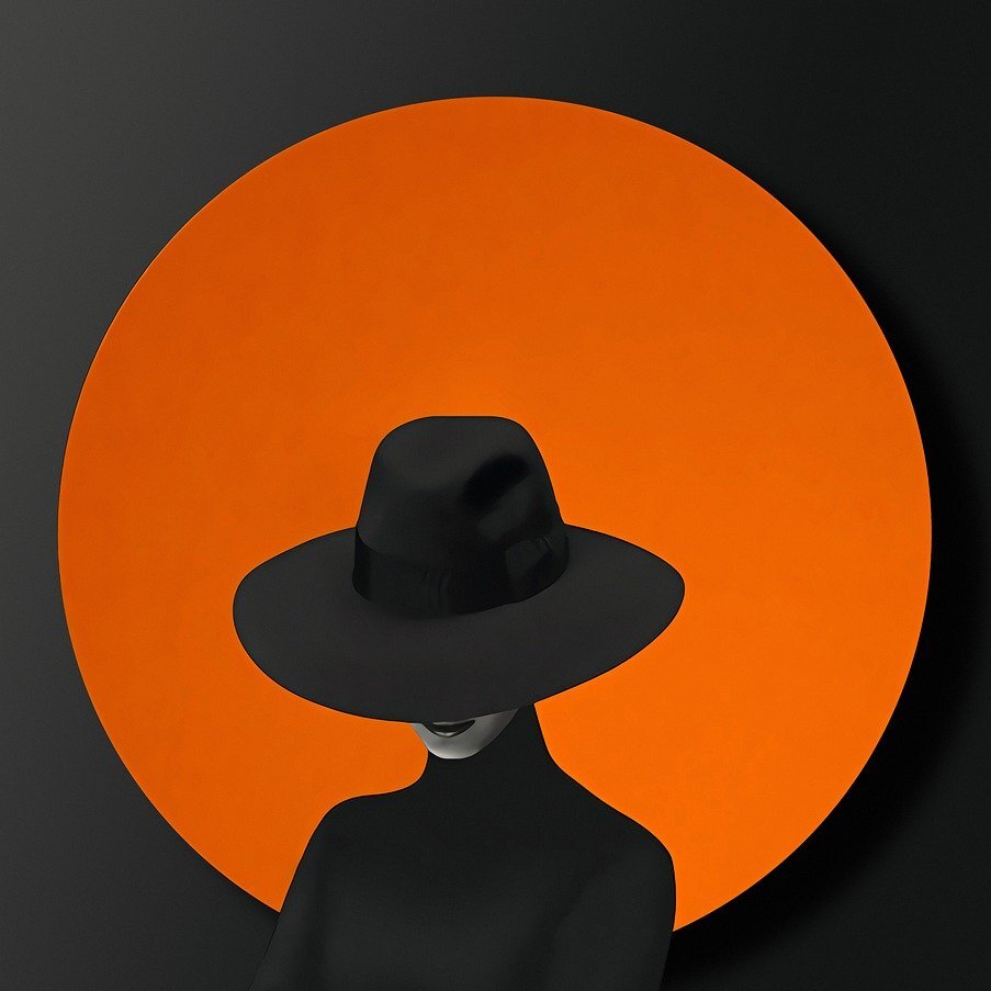 person vor orangenem kreis