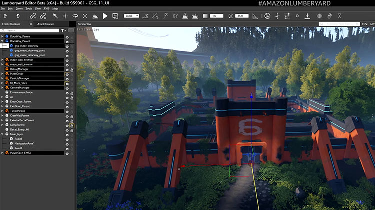 This is a screenshot of the Lumberyard Engine application interface, that was taken while working on a project.