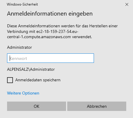 Anmeldeinformationen Anmeldeinformationen