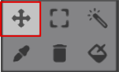 Red frame around the Transform icon