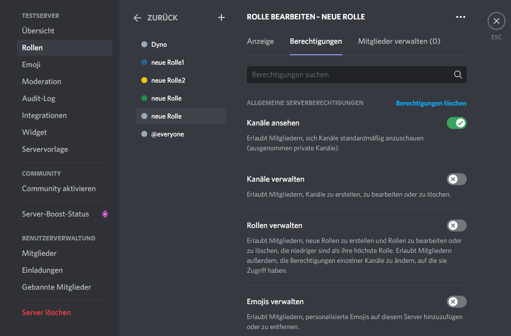 Role Overview and Editing Options